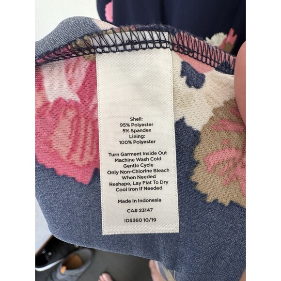 Talbots Jersey Midi Dress Floral Blue 3/4 Sleeve Size 6 - Picture 8 of 8